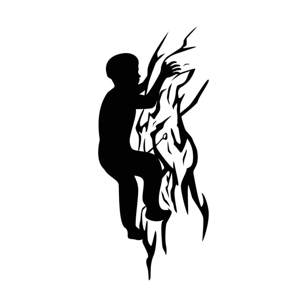 climber silhouette design. adventure man sign and symbol. vector