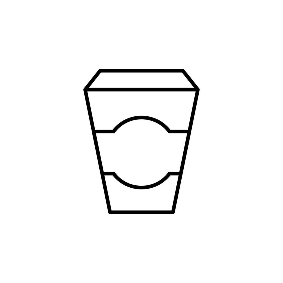 Coffee in Disposable Cup Vector Symbol for Adverts. Suitable for books, stores, shops. Editable stroke in minimalistic outline style. Symbol for design