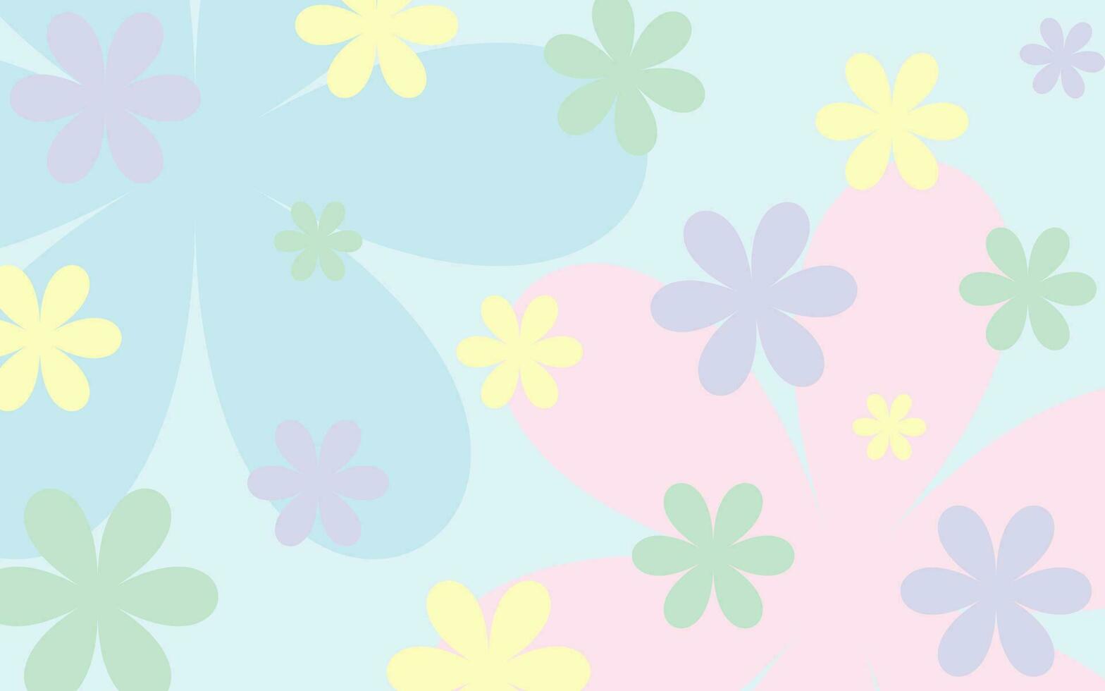 Flat vector floral pattern in pastel tones.