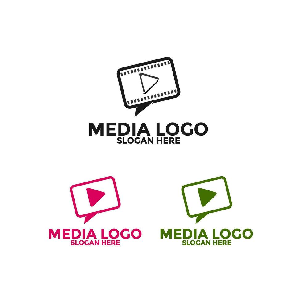 Play Media Button Symbol Logo Icon Vector