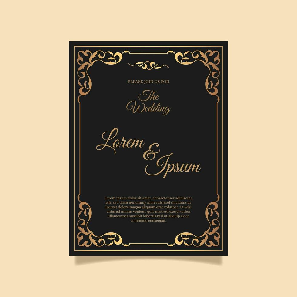 Retro wedding invitation template. - Vector. vector