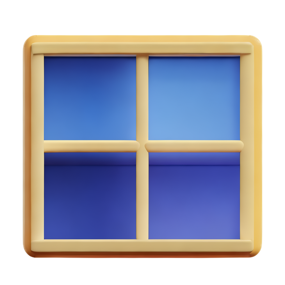 window 3d rendering icon illustration png