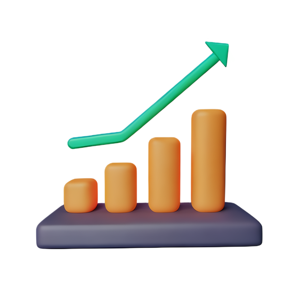 chart 3d rendering icon illustration png