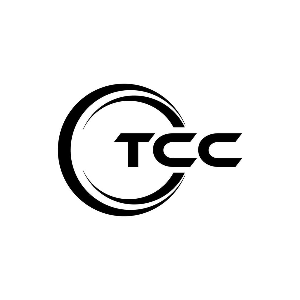 tcc letra logo diseño, inspiración para un único identidad. moderno elegancia y creativo diseño. filigrana tu éxito con el sorprendentes esta logo. vector