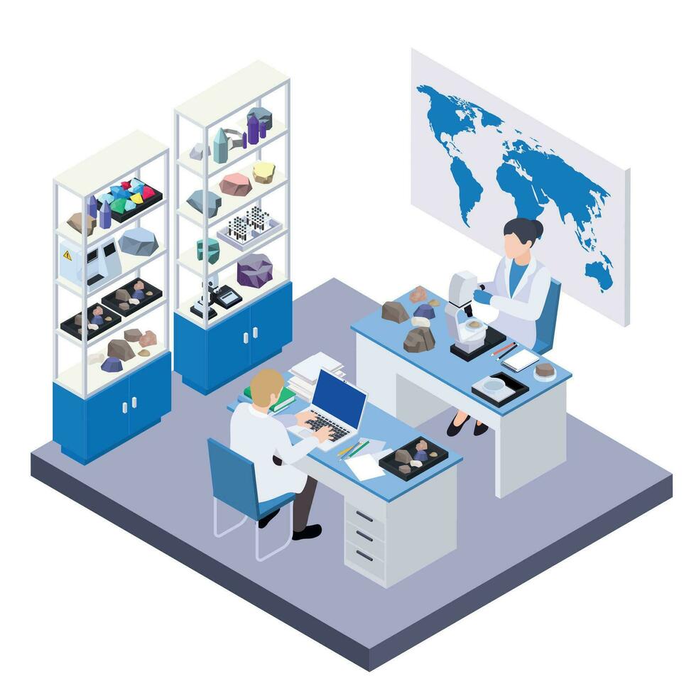 tierra Ciencias lugar de trabajo composición vector