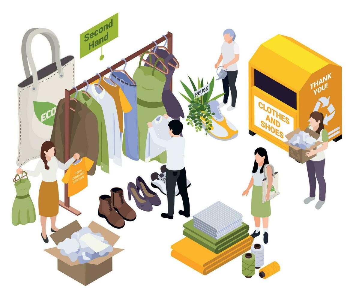 Second Hand Clothes Composition vector