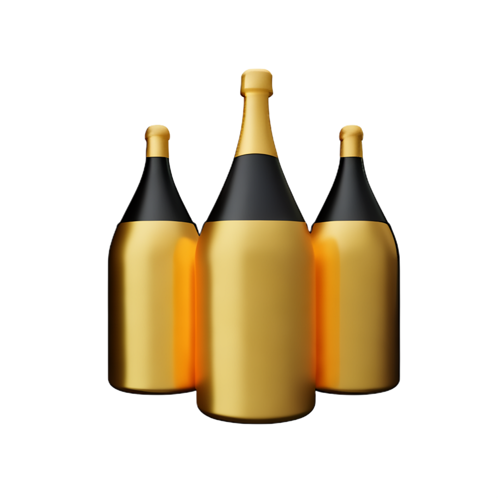 champagne 3d tolkning ikon illustration png