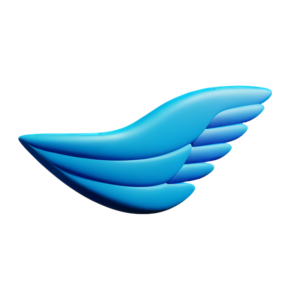wings 3d rendering icon illustration png
