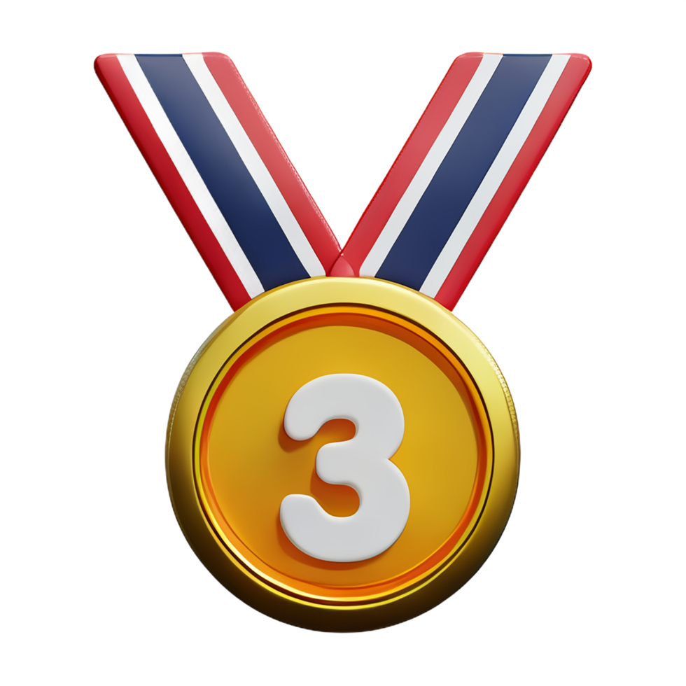 medal 3d rendering icon illustration png