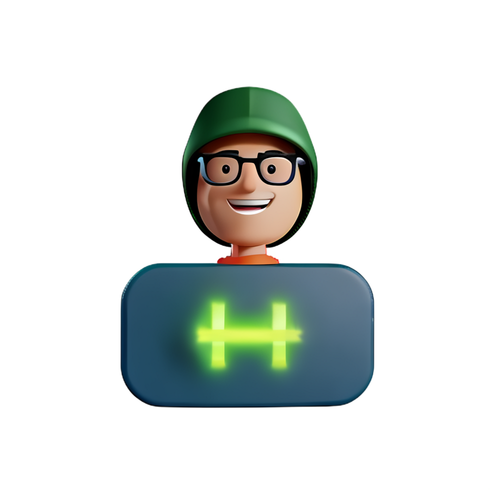 hacker 3d rendering icon illustration png