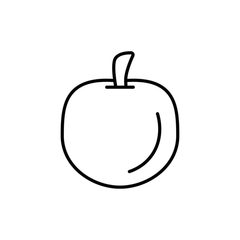 icono de manzana icono de contorno vector