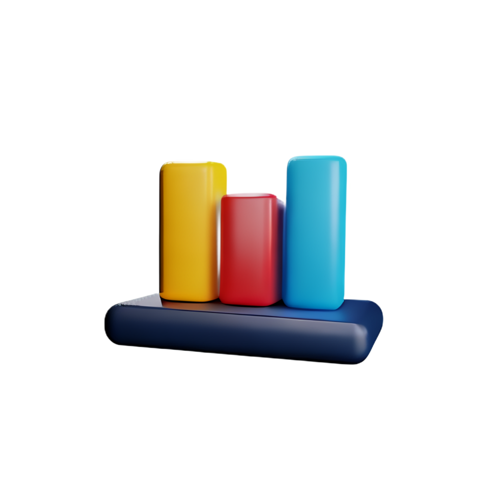 chart 3d rendering icon illustration png