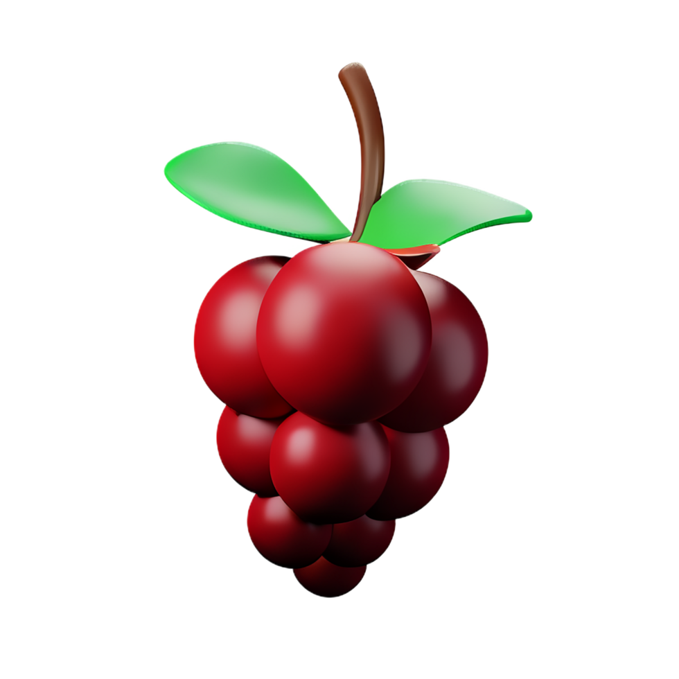 grape 3d rendering icon illustration png