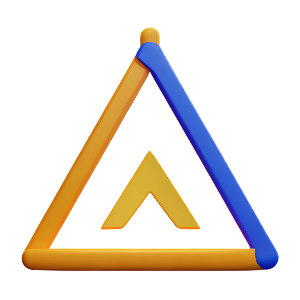 triangle 3d rendering icon illustration png