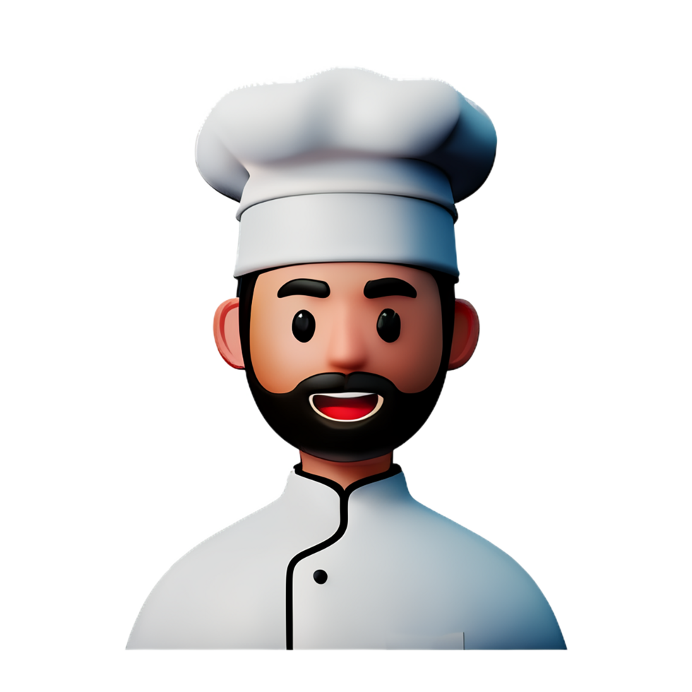 chefe de cozinha face 3d Renderização ícone ilustração png