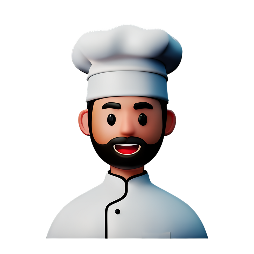 chef face 3d rendering icon illustration png