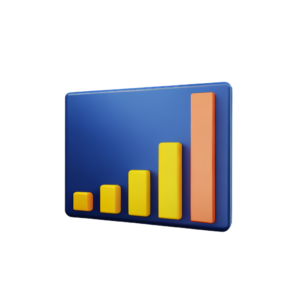 chart 3d rendering icon illustration png