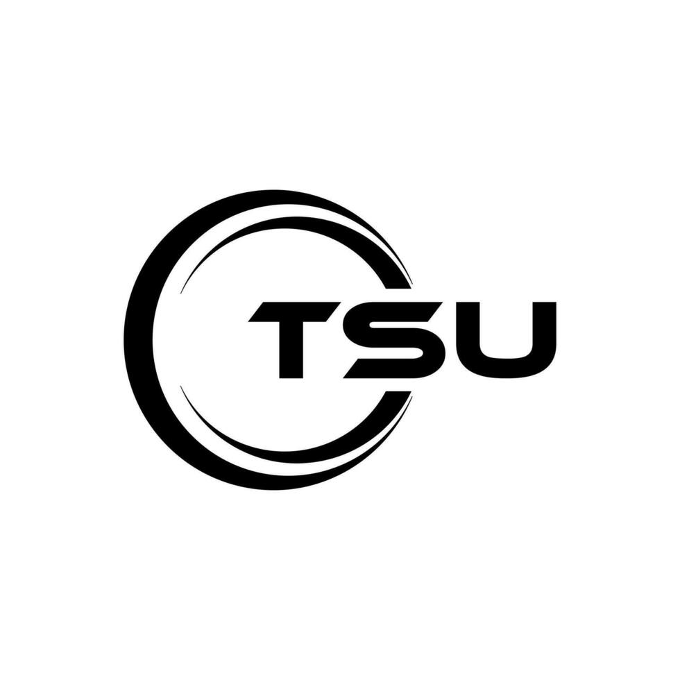 TSU Letter Logo Design, Inspiration for a Unique Identity. Modern Elegance and Creative Design. Watermark Your Success with the Striking this Logo. vector