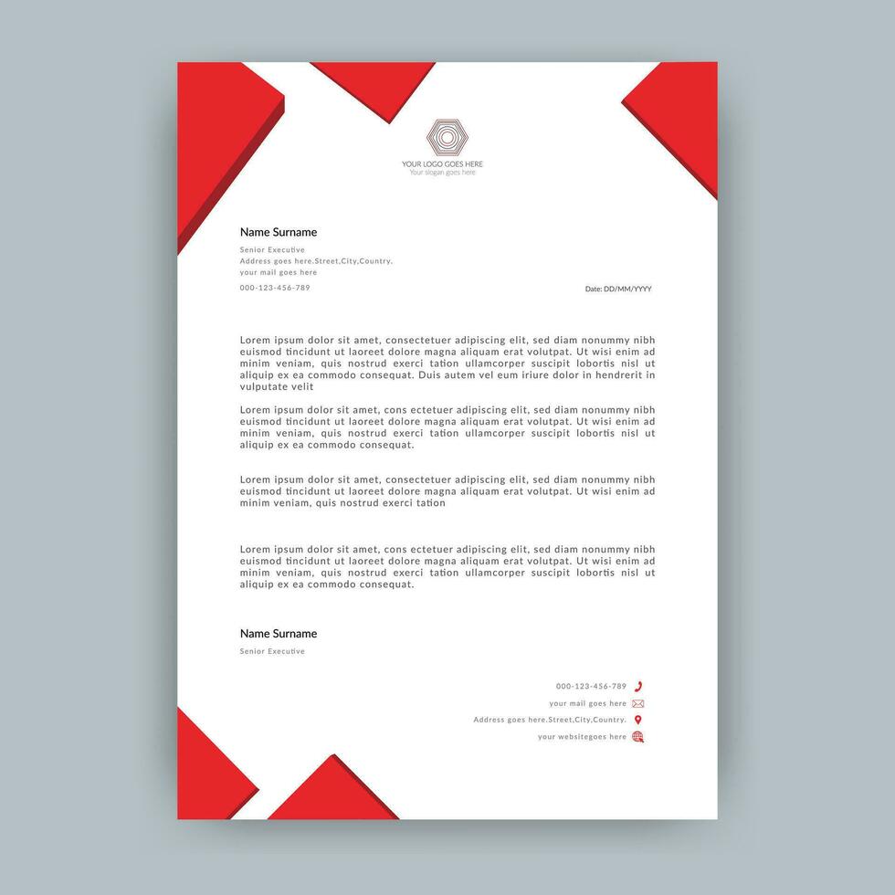 Modern professional corporate Company office brand simple Abstract creative clean minimalist Elegant business style letterhead.Letterhead,business proposal letter,standard,best,unique design template. vector