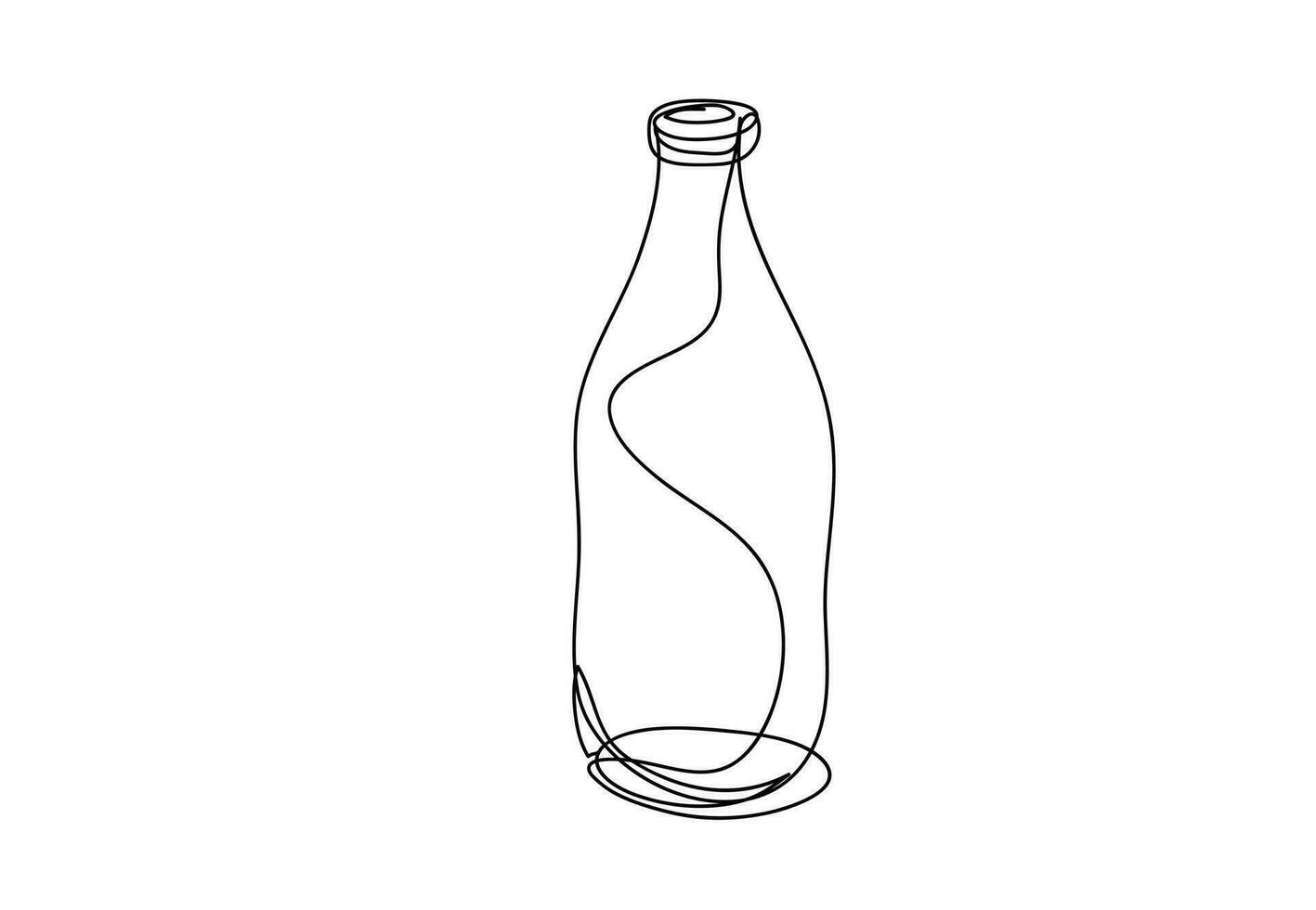 botella, continuo línea arte, uno línea dibujo, vector ilustración