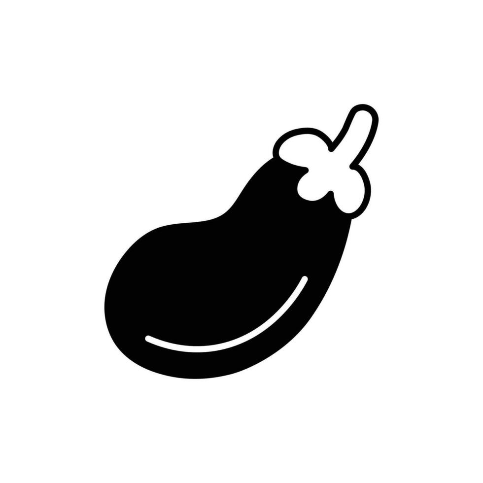 eggplant icon. glyph icon vector