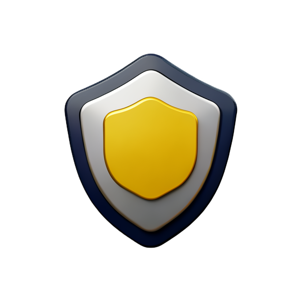 shield 3d rendering icon illustration png