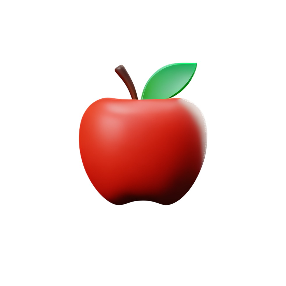 manzana 3d representación icono ilustración png