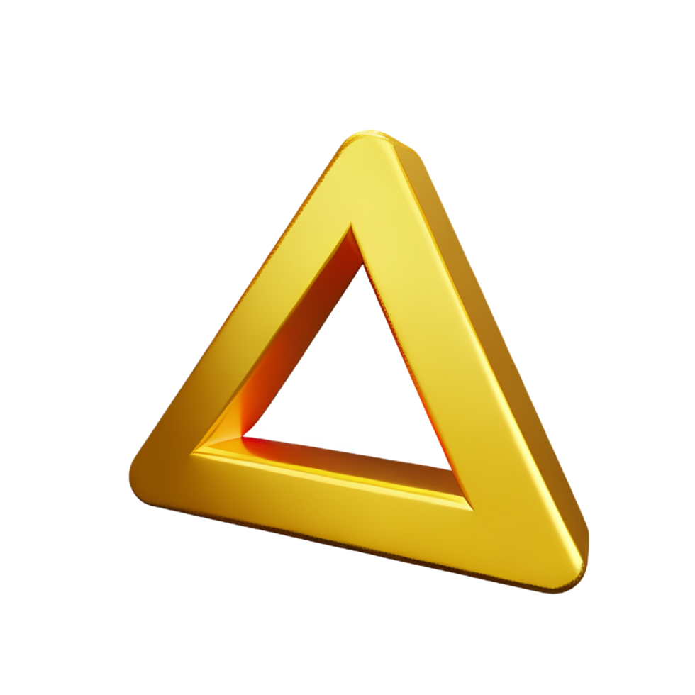 triangle 3d rendering icon illustration png