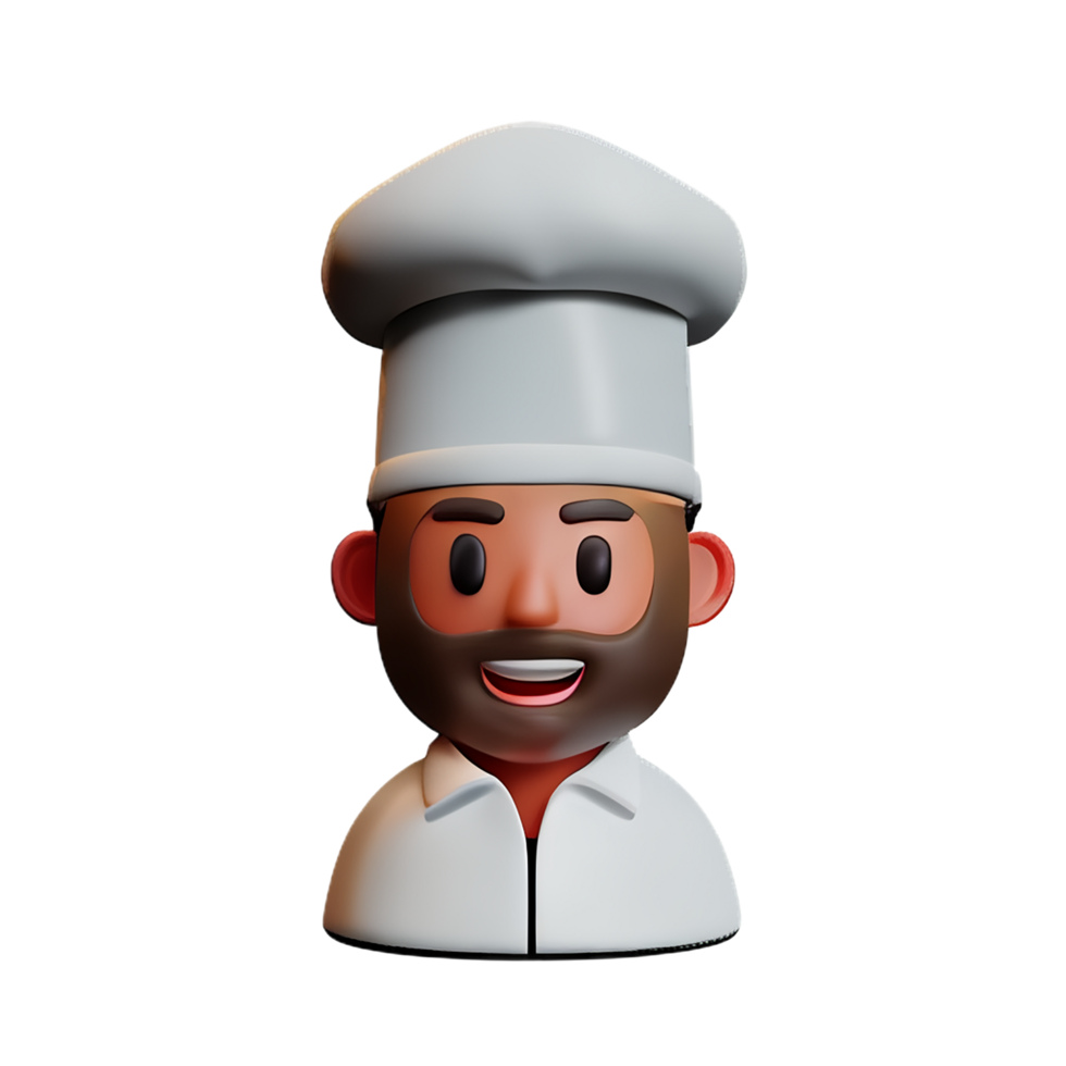 chef face 3d rendering icon illustration png