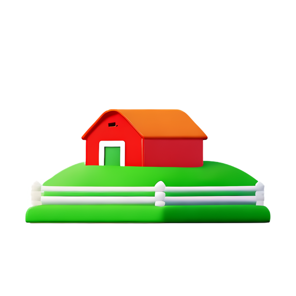 farm 3d rendering icon illustration png