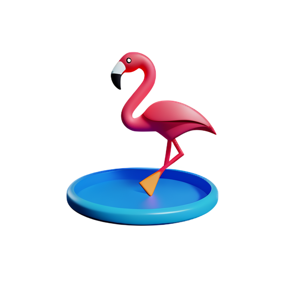 flamingo 3d rendering icon illustration png