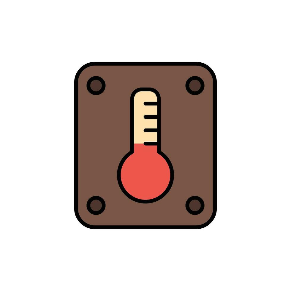 thermometer icon. filled outline icon vector