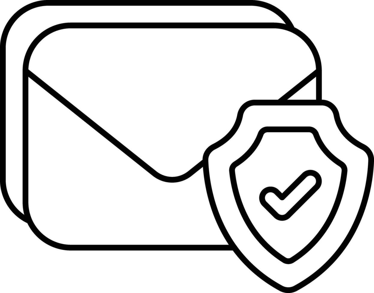 mail security line icon design style vector