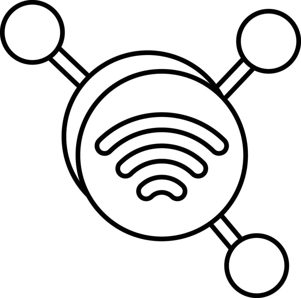 wifi network line icon design style vector