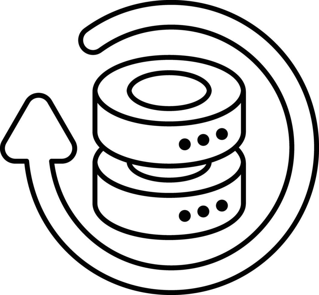 base de datos actualizar proceso línea icono diseño estilo vector