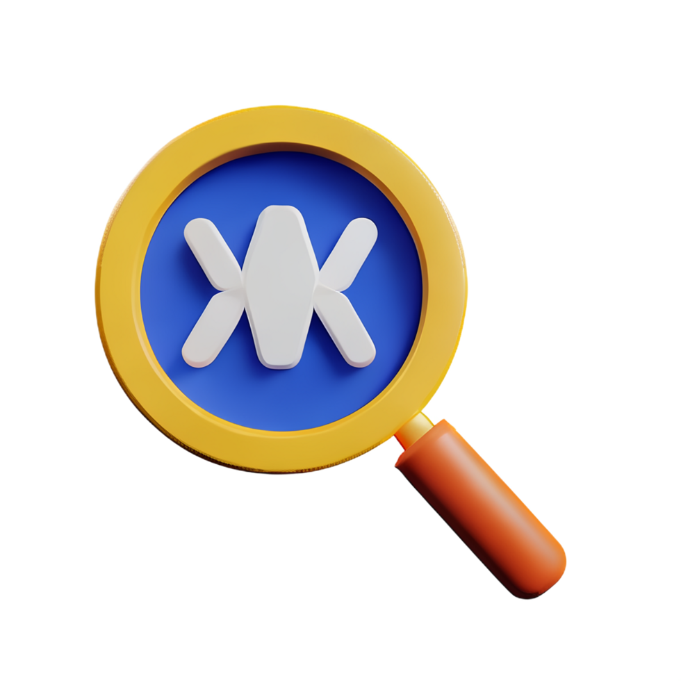 magnifying glass 3d rendering icon illustration png