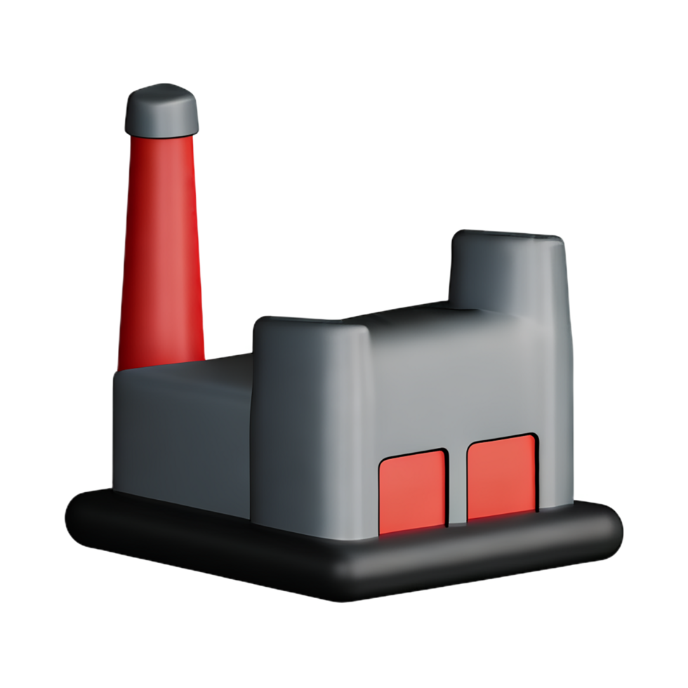 fabrik 3d tolkning ikon illustration png