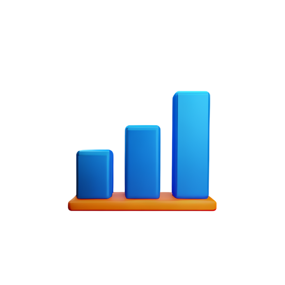 chart 3d rendering icon illustration png