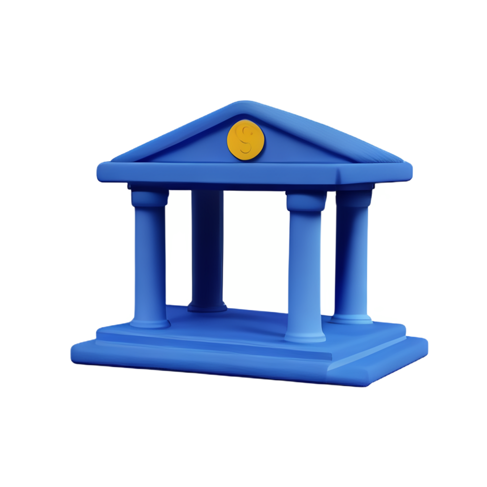 bank 3d rendering icon illustration png