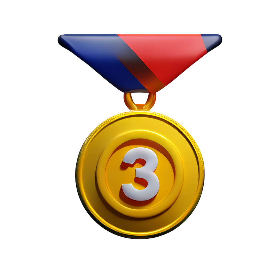 medal 3d rendering icon illustration png