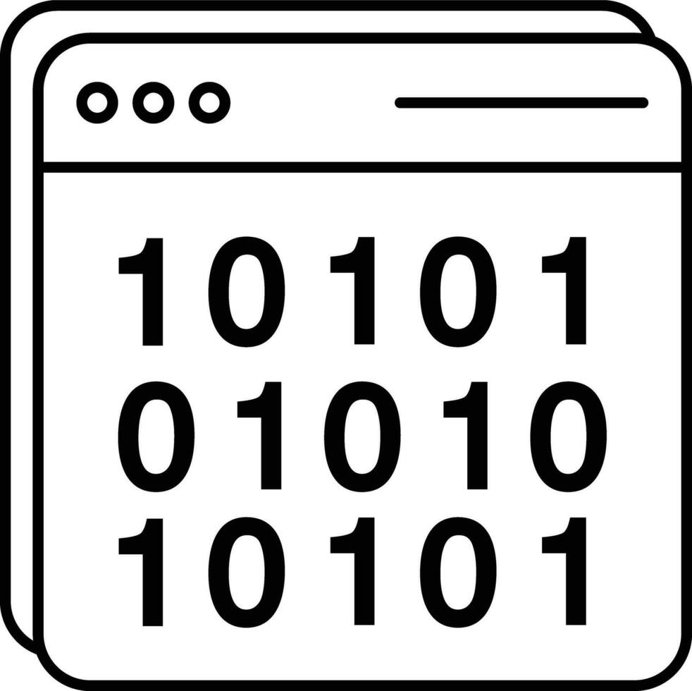 binary code line icon design style vector