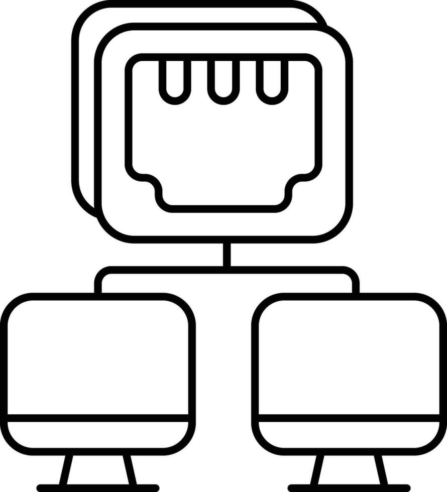 system installed line icon design style vector