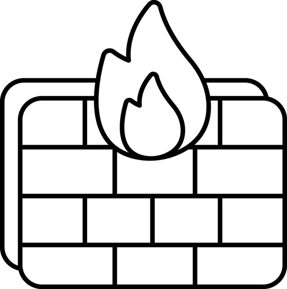 firewall line icon design style vector