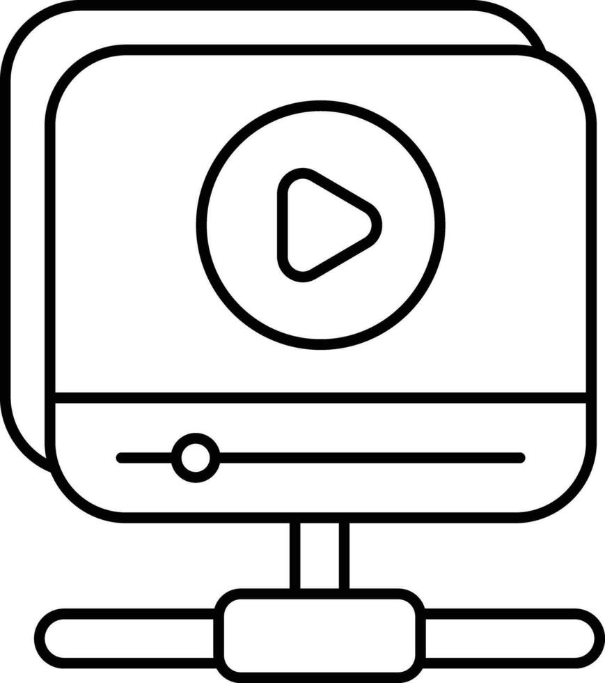 video network line icon design style vector