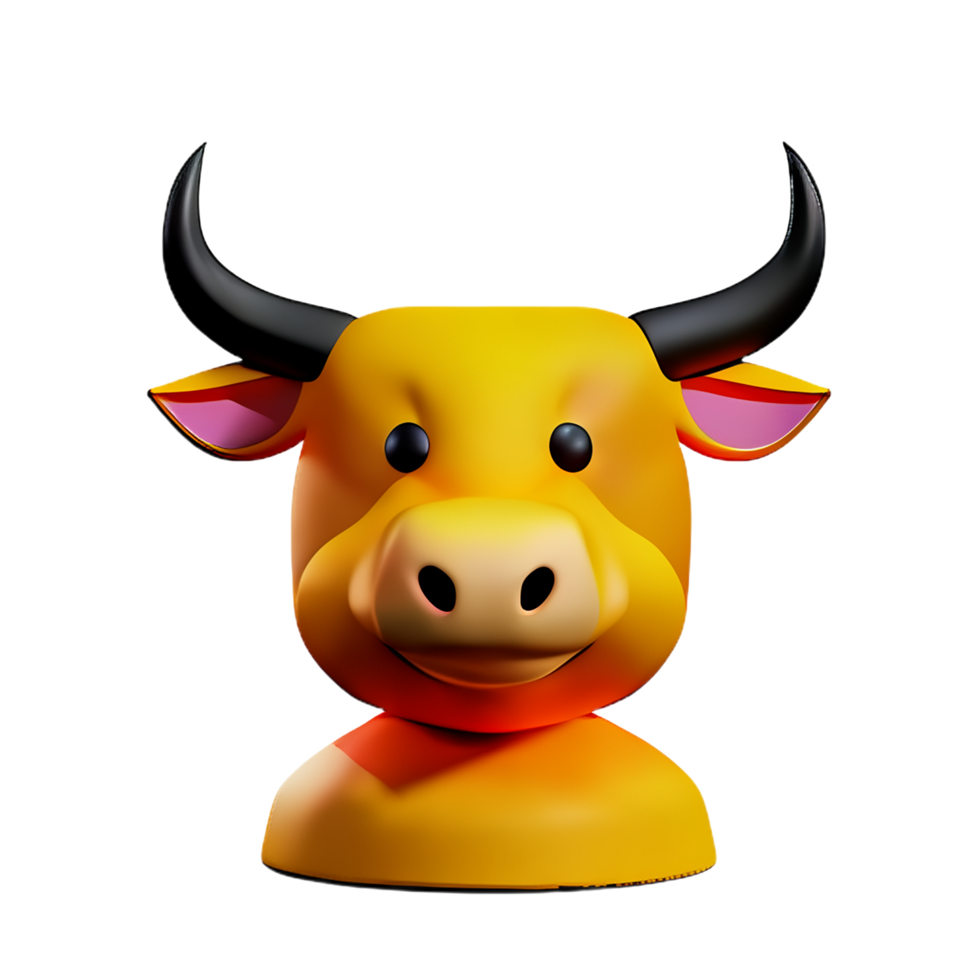 bull 3d rendering icon illustration png