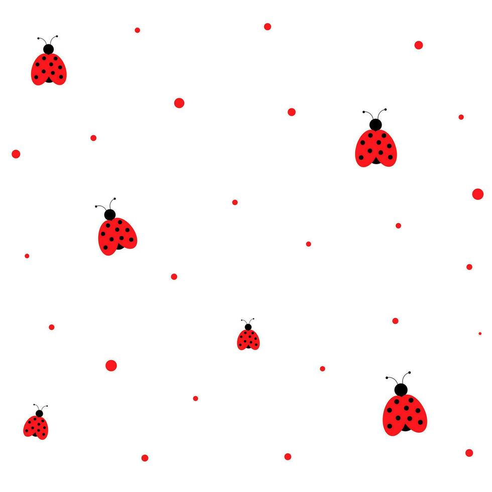 Ladybug, background with ladybugs. Illustration for printing, backgrounds and packaging. Image can be used for greeting cards, posters, stickers and textile. Isolated on white background. vector