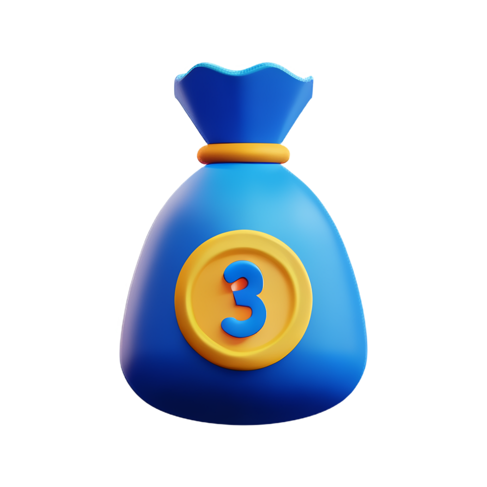 money bag 3d rendering icon illustration png