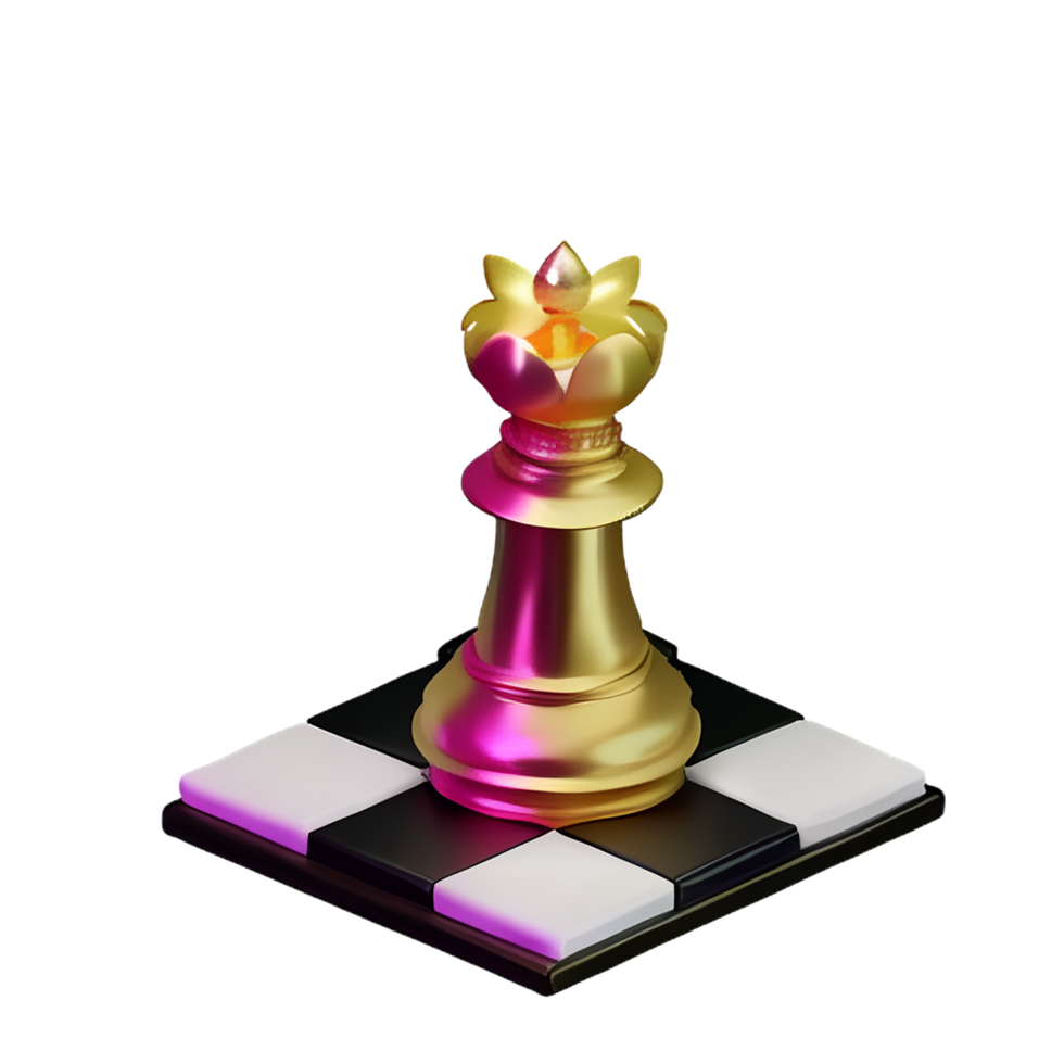 chess 3d rendering icon illustration png