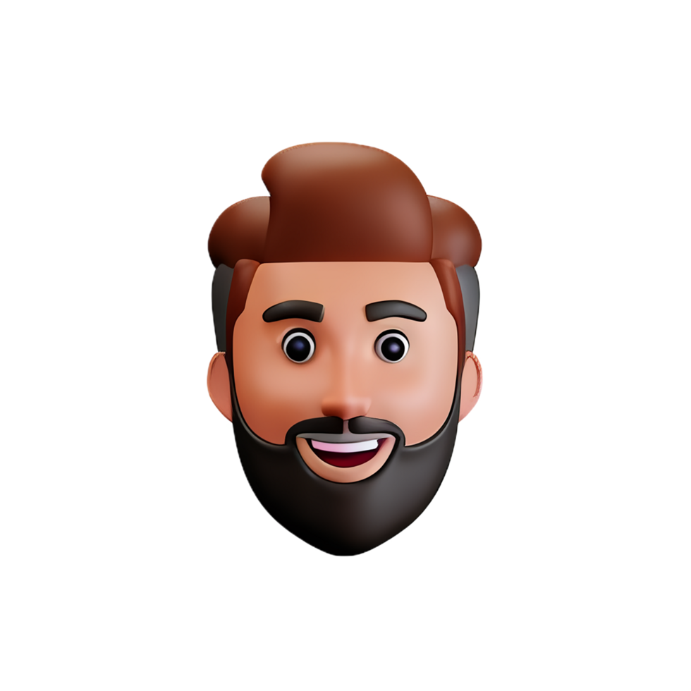beard  3d rendering icon illustration png