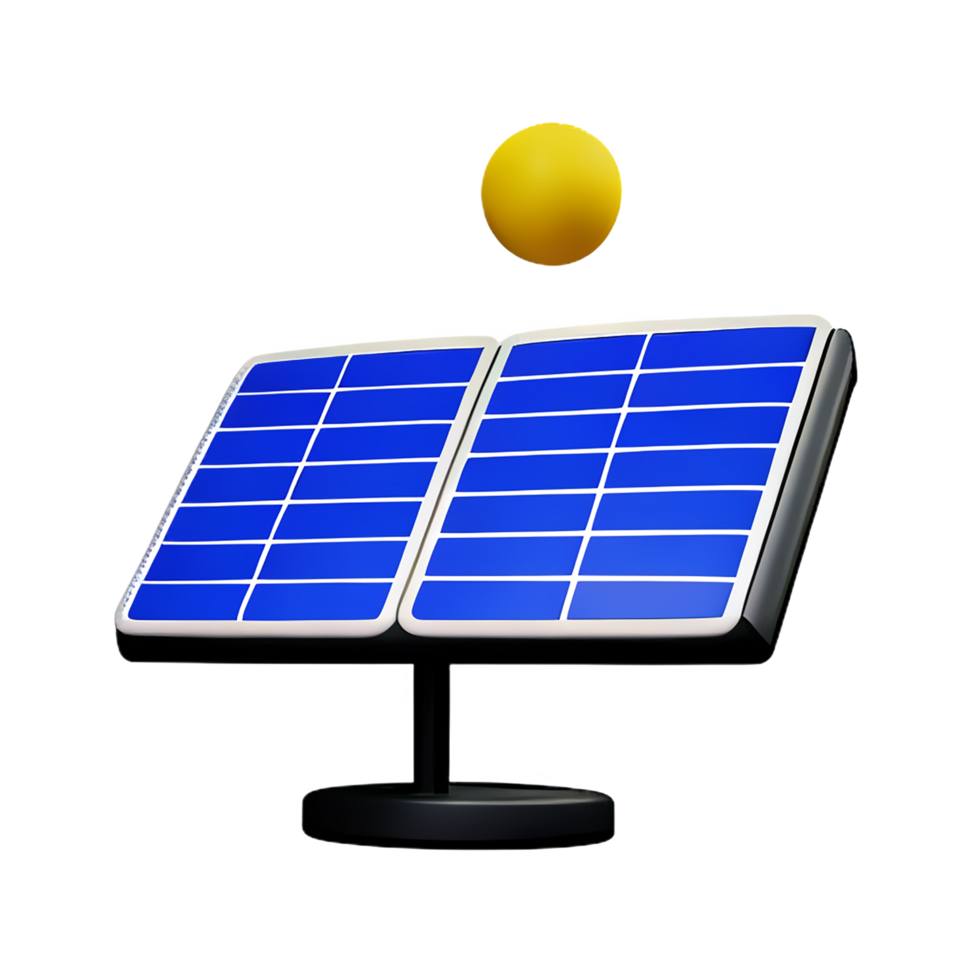 solar panel 3d rendering icon illustration png